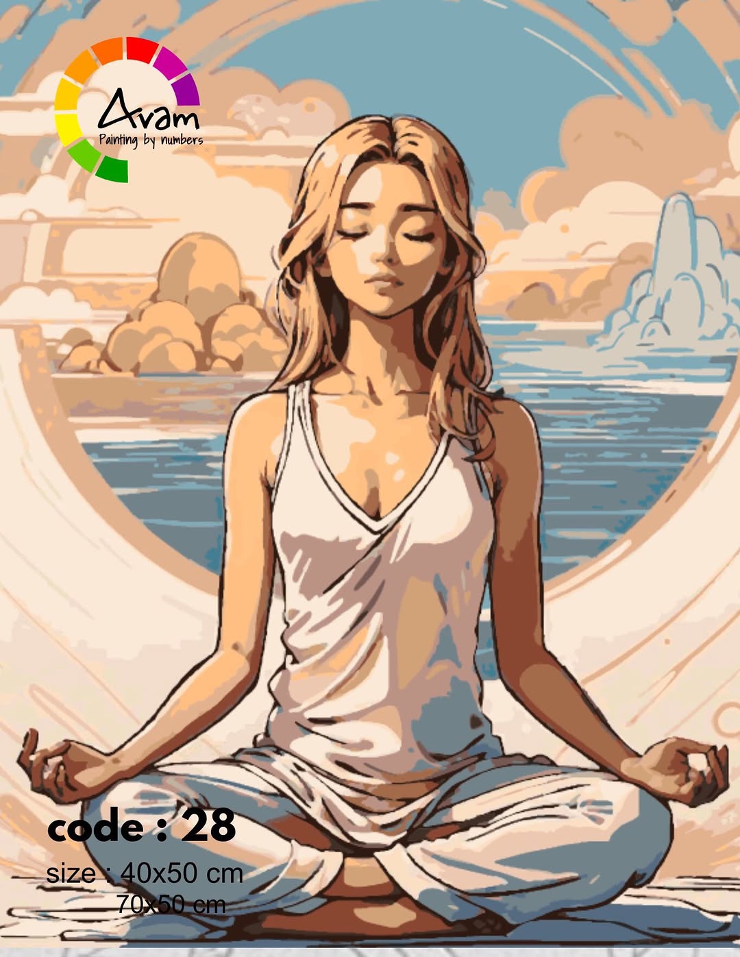 پک نقاشی با اعداد مدل مدیتیشن کد AV_ 028